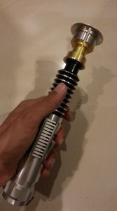 Light-sabre: A fictitious laser-sword (imagined by George Lucas)